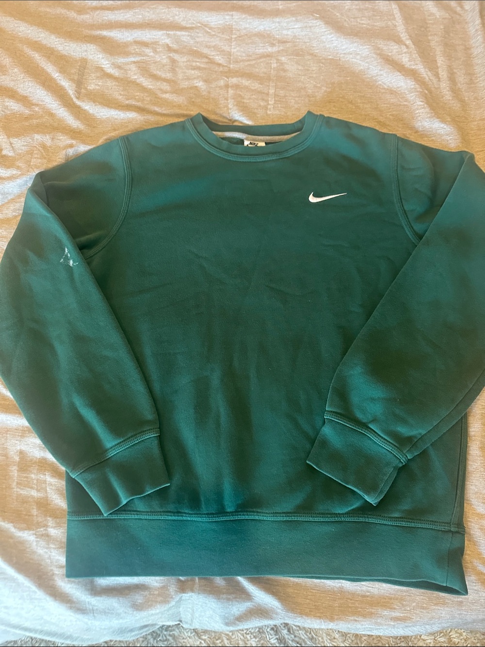Nike Crewneck Sweatshirt in Deep Green with White Swoosh